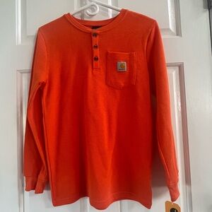 New with tags kids M 10/12 Carhartt long sleeve top. Hunting orange.